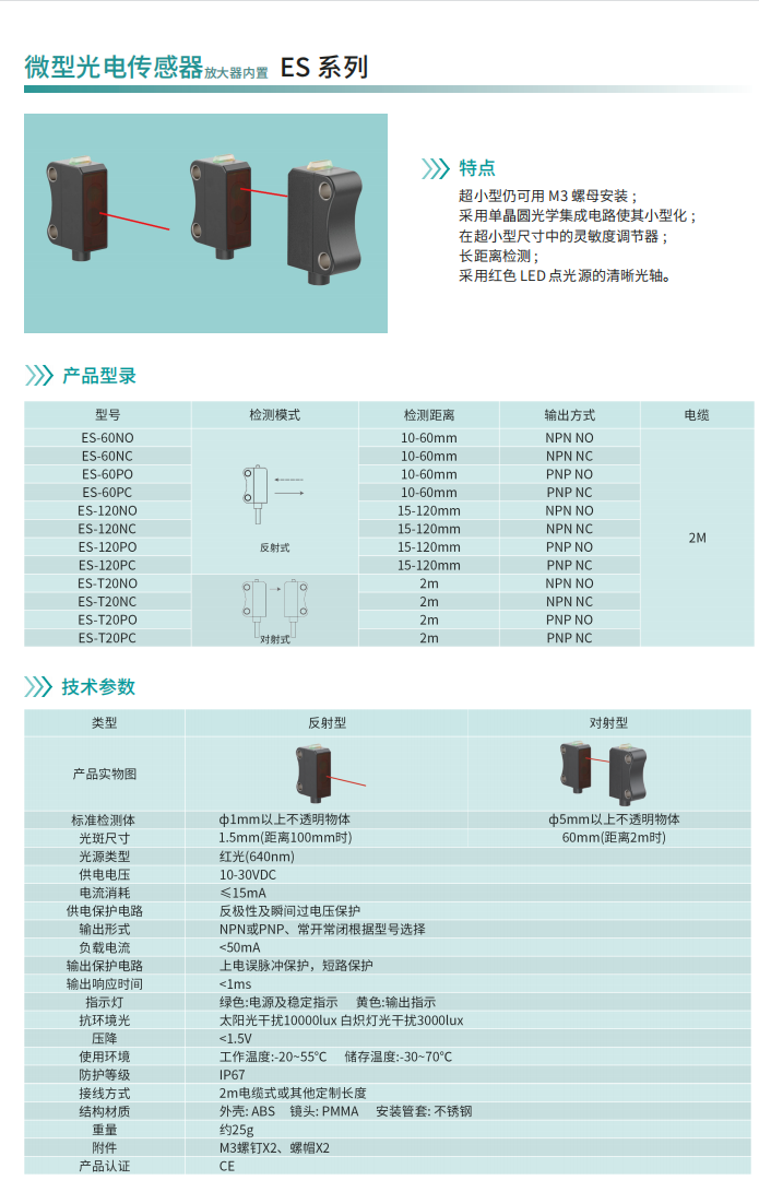 光电传感器-2、微型 产品描述